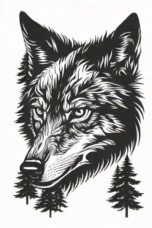 Forest Wolf Head