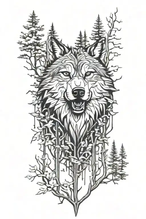 Forest Wolf Head