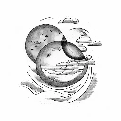 Guy Pointing At The Moon And The Reflection Of The Moon In The River