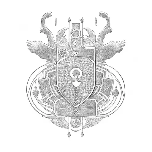 Hieroglyphic Symbols Representing Security And Protection