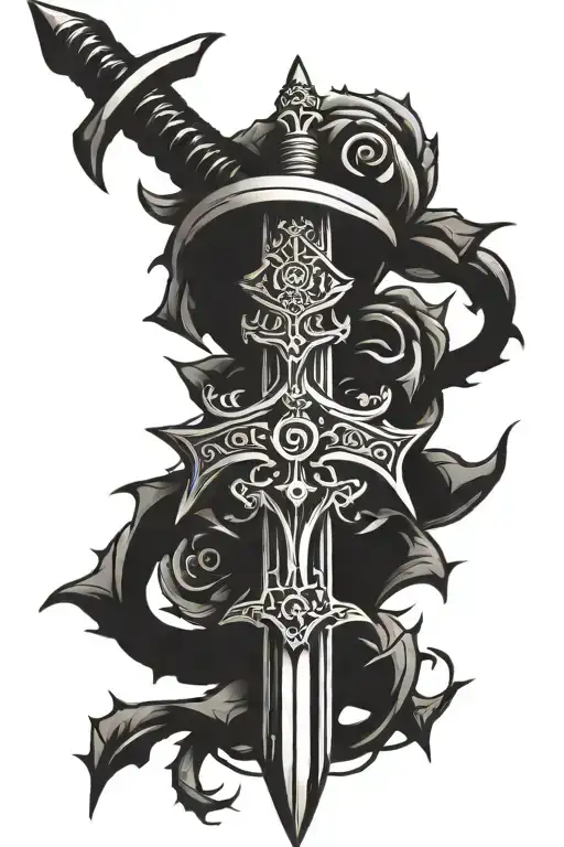 Sword With Thorns Wrapped