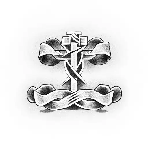 Christian Cross Arm Band With Two Bands