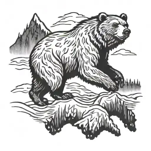 Running Grizzly Bear