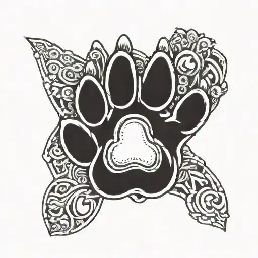 Dog Paw With M