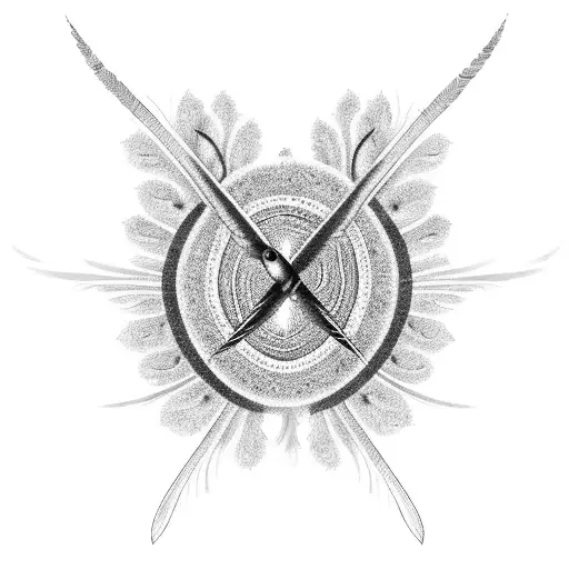 A Majestic Peacock Feather Intertwined With The Ayyappa Swamy Weapon