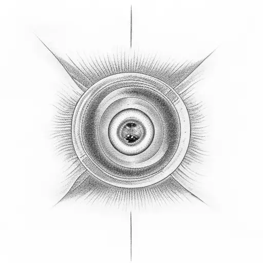 A Surreal Tattoo Of A Sunset Merging Into A Black Hole