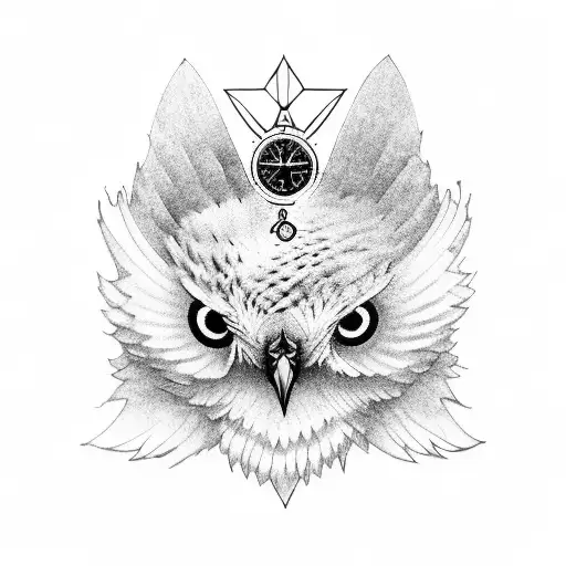 Sleeve Bear Butterfly Dove Eagle Falcon Owl Wolf Compass Semi Colon