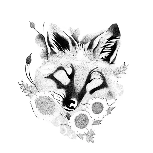 A Bouquet Of Flowers With A Hidden Fox Silhouette