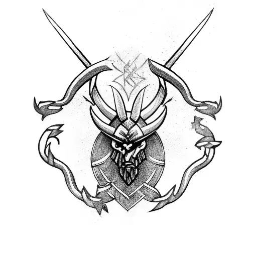 Vikings Symbols With Lightening Tree