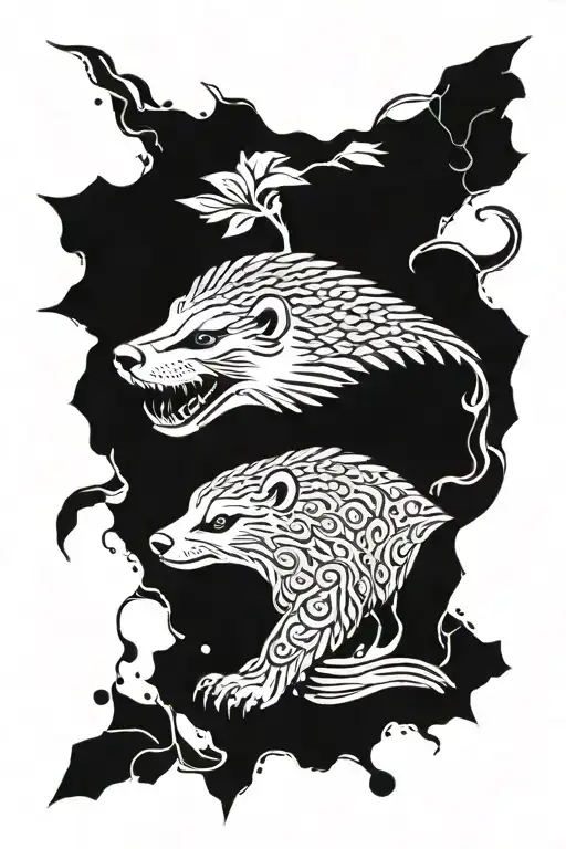 Honey Badger Tattoo Symbol Integrated