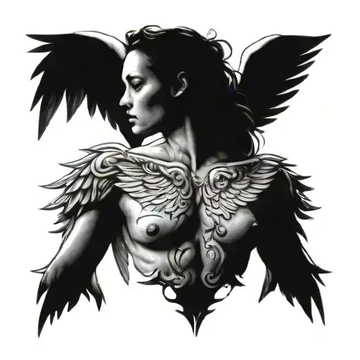 Angel On Shoulder To Chest