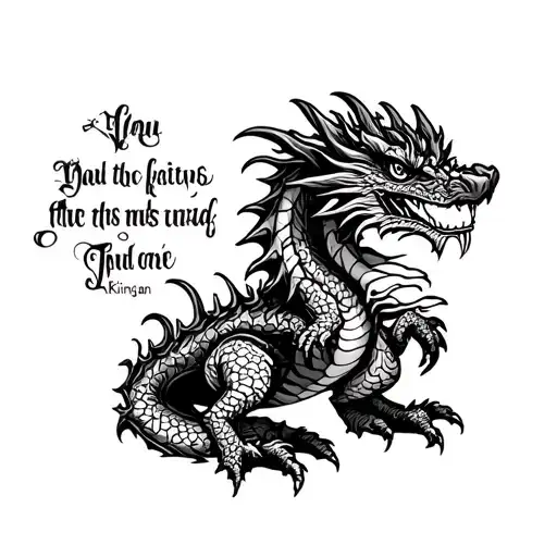 A Small Dragon And A Writing Saying Mrkingvan