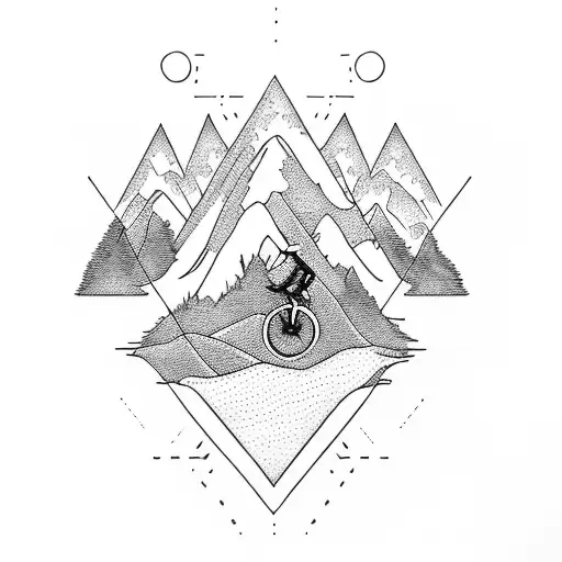 Mountain Bike With Tree And Hill