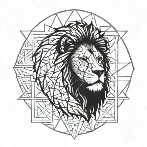 Lion Face Geometric Design