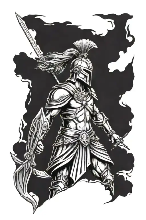 Spartan Warrior And Woman