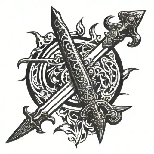 Sword Or Knife Surrounded