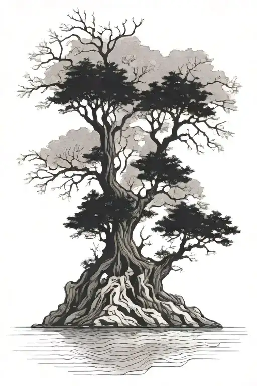 Tree And River Flowing