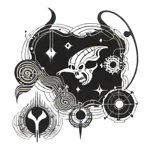 A Futuristic Music Sheet With Alien Symbols