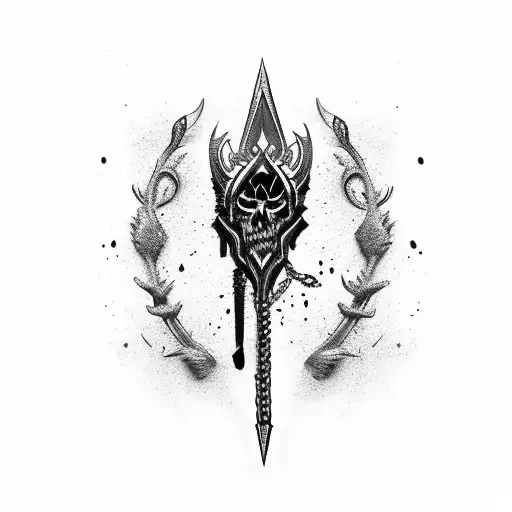 Dagger With Bloody Chain