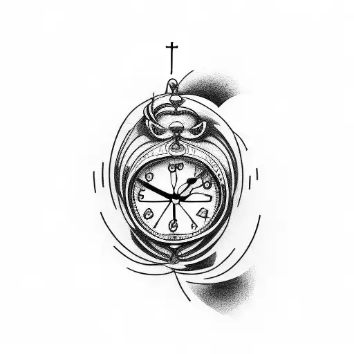 Cross With Face And Clock