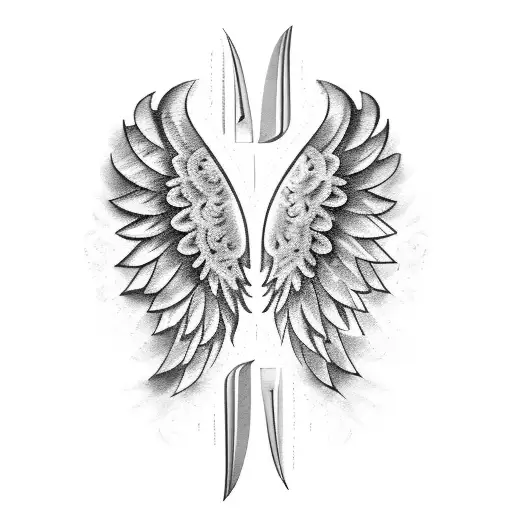 Angel Wings With A Pair Of Scissors