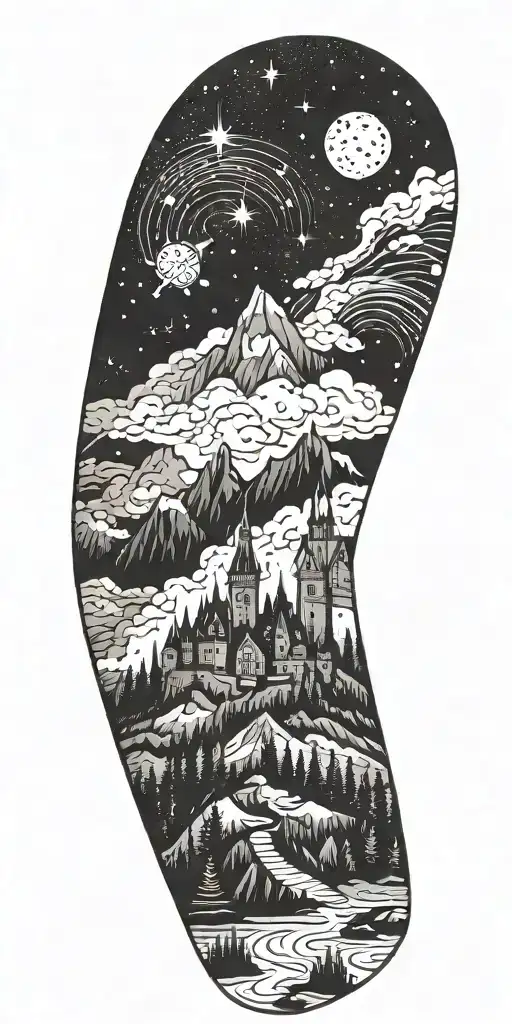 Castel Night Sky With Constellations