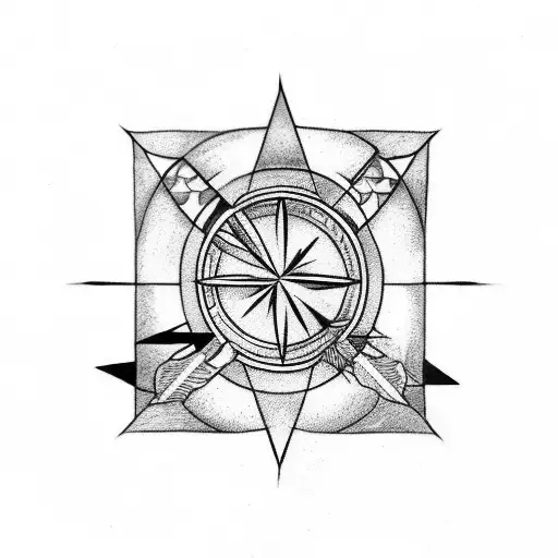 Arrow With Half Compass & Closs