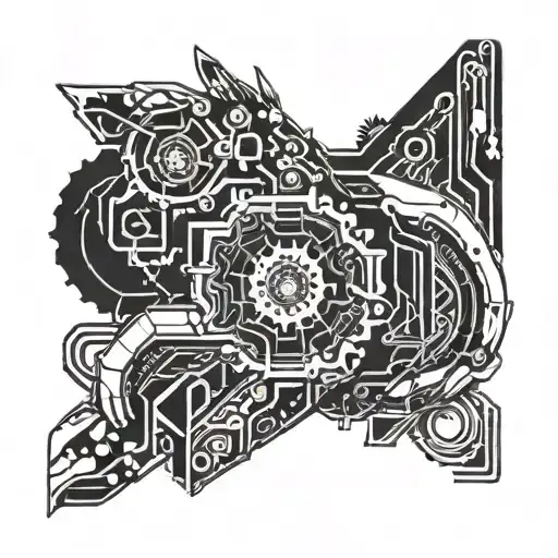 A Futuristic Cybernetic Arm With Intricate Circuit Patterns Intertwined With Floral Elements