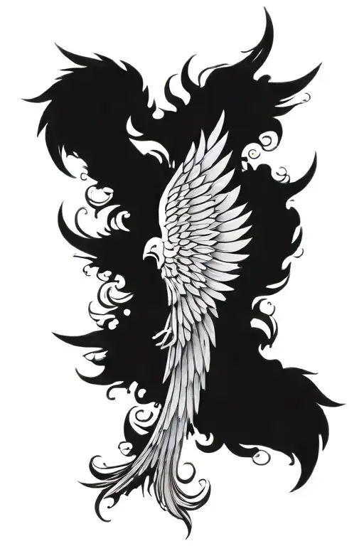 An Angel Wing On The Left A Devil Wing On The Right