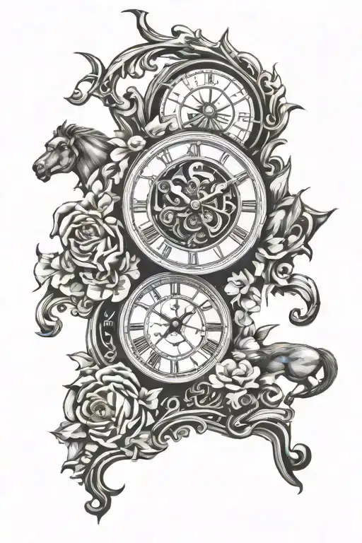 Clock And Sagittarius Zodiac Sign