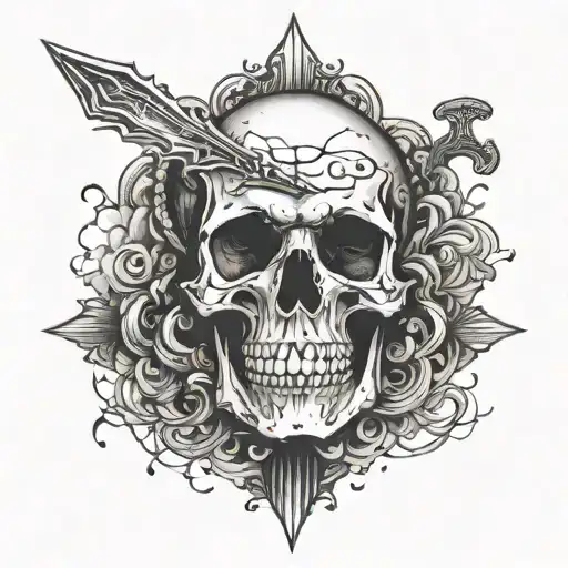 Deep Meaning Text With Skull Or Knife Or Heart