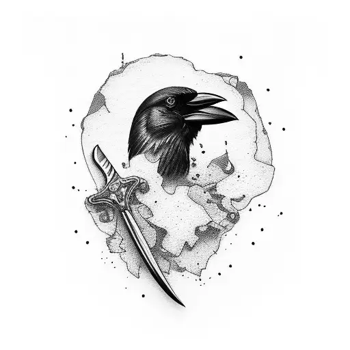 Crow With Knife