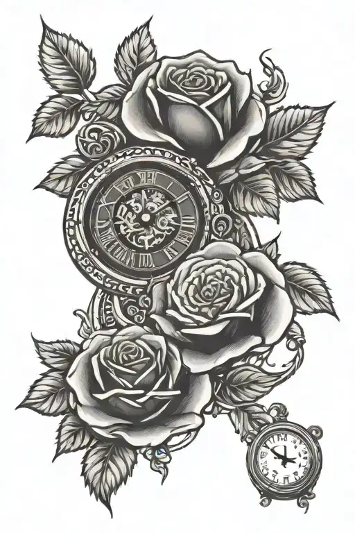 Roses And A Clock