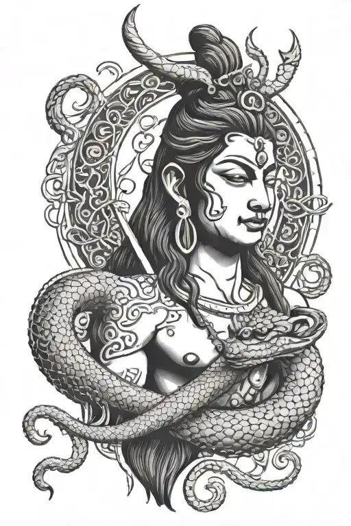 Aesthetic Shiva With Snake