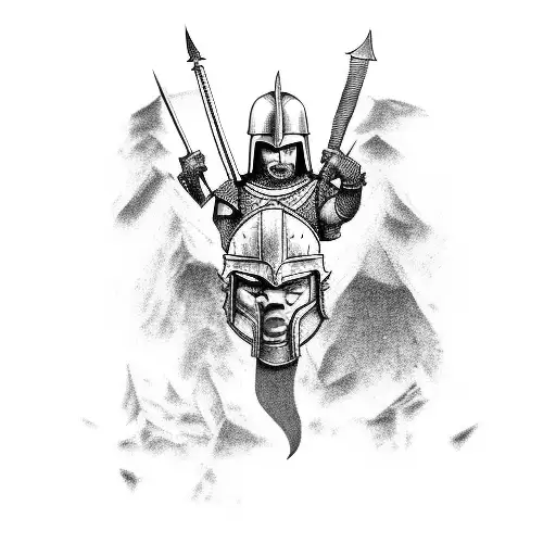 War Scene Of A Spartan Warrior