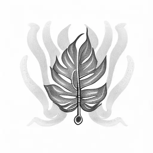 Monstera Plant With Snake