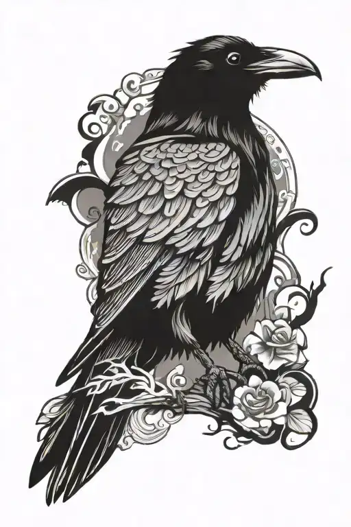 Raven Full Body Shaped Like