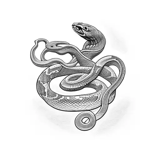 Snake And Justice Statue