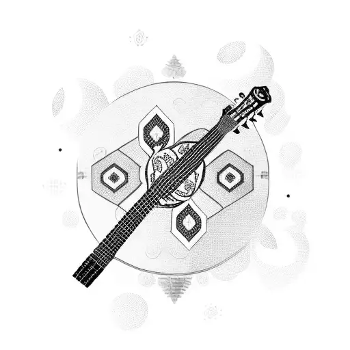 A Traditional Mexican Guitar Merged With A Soccer Ball