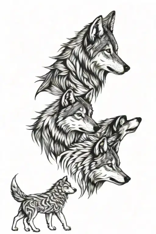 Wolf Family Of Four