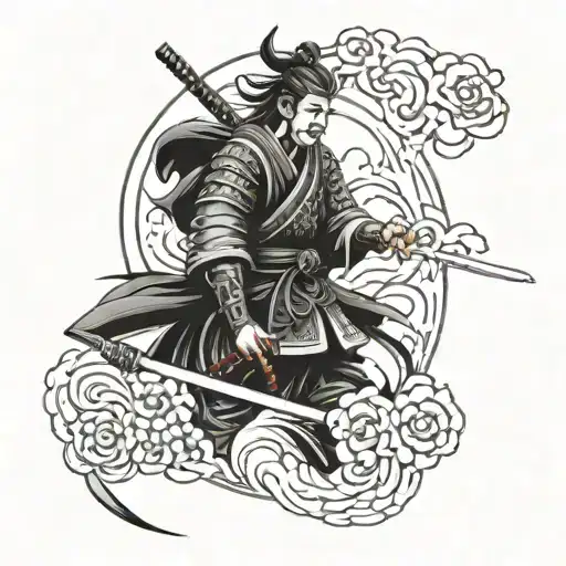 Samurai And Temple