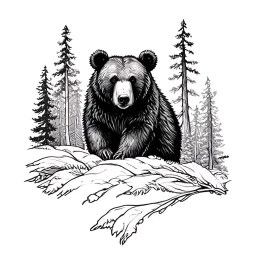 Bear And Forest Filled