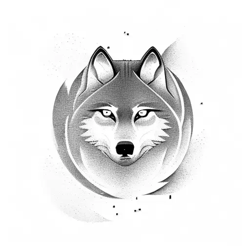 A Dirtbike Tire Track Forming The Shape Of A Wolf