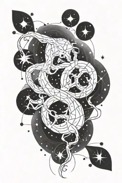 Cancer And Aquarius Constellation Intertwined