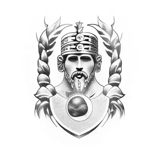 Arm Shoulder Tattoo Of Argentine Football World Championship Mixed With Greek Mythology Gods