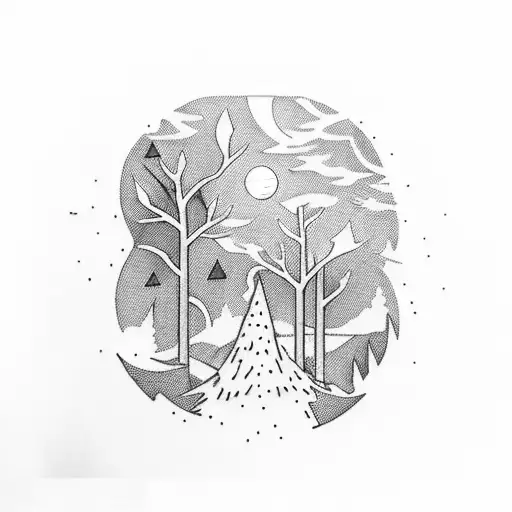 Ghost In The Forest Night Sky