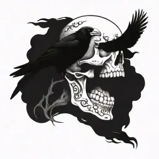 Skull And Crow