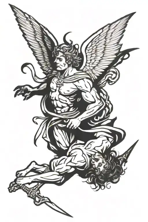 Angel Fighting Demons