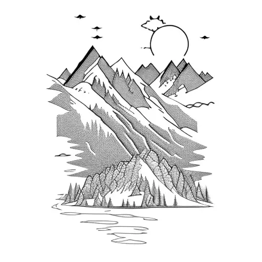 Mountain Landscape With A Hidden Trail Leading Into The Distance