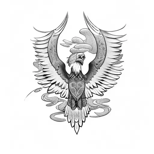 A Verse From The Bible With A Majestic Eagle In Blackwork Style